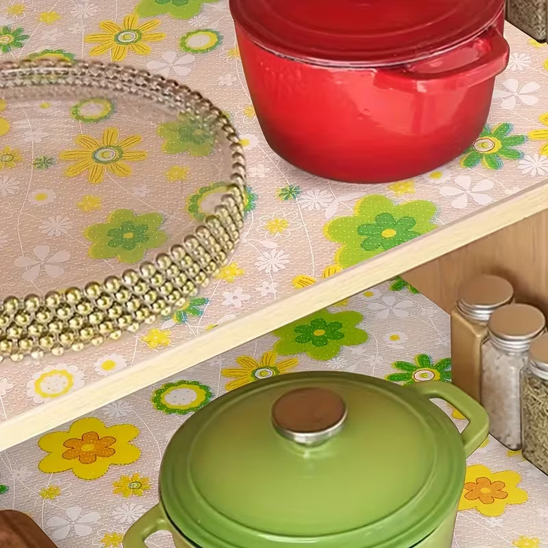 Non-Slip Plastic Shelf Liner Roll,(Random Design)